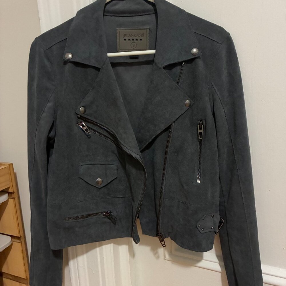 BlankNYC Suede Grey Moto Jacket